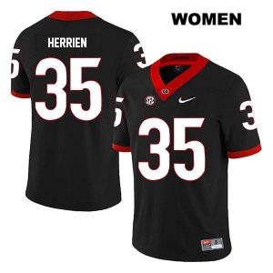 Women's Georgia Bulldogs NCAA #35 Brian Herrien Nike Stitched Black Legend Authentic College Football Jersey UAP1254JM